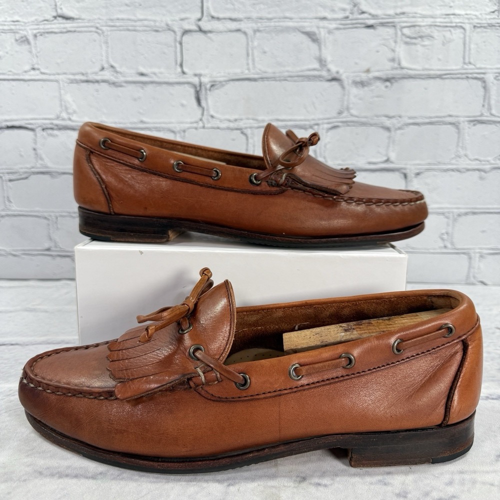 Allen Edmonds‎ Muldoon Kiltie Loafers Mens 8.5 EEE Brown Leather Dress Shoes USA